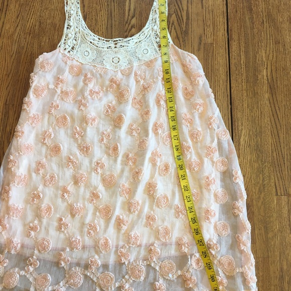 Light Peach Dress eEmbellished Flowers - Small - Picture 6 of 9